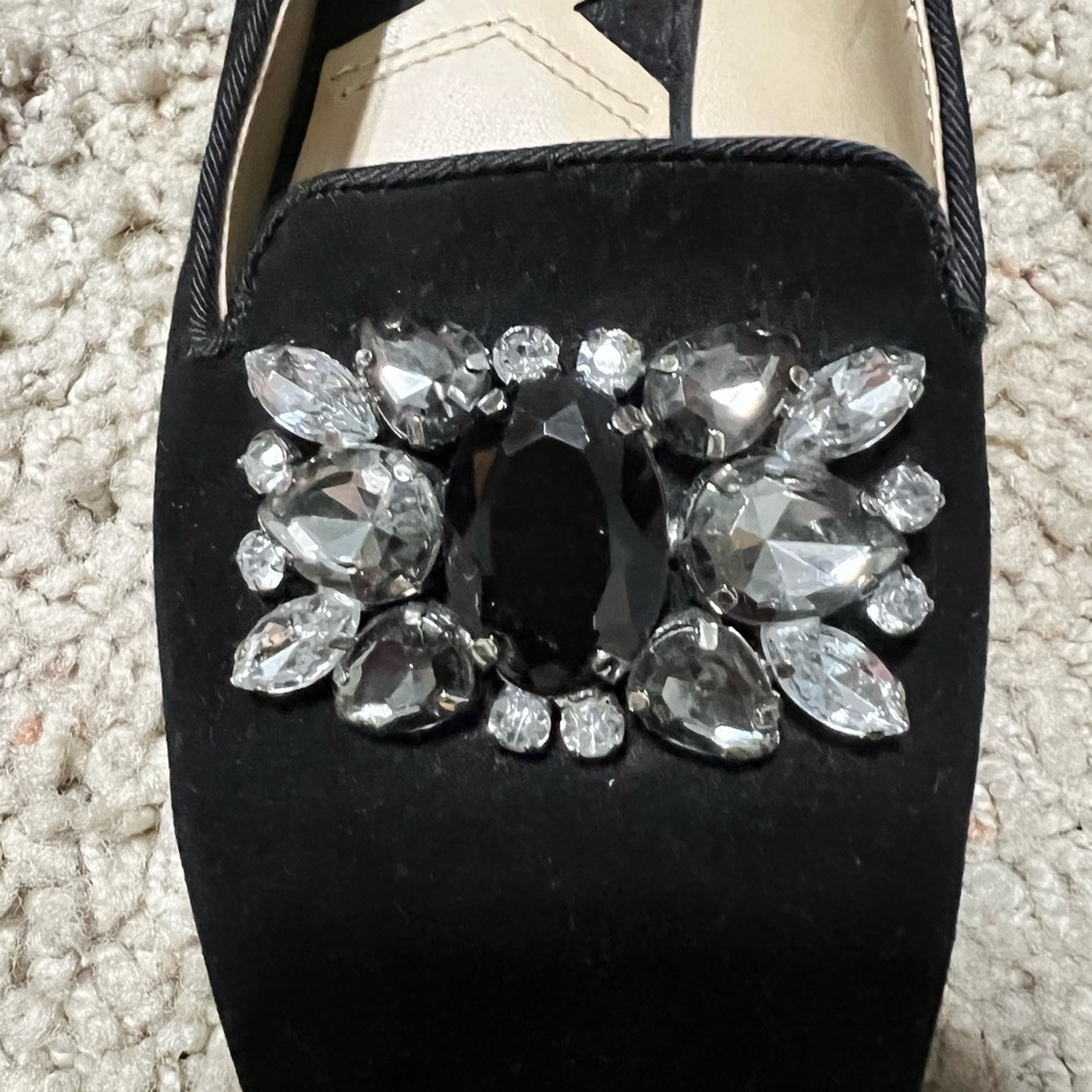 Elegant Black Embellished Women's Loafers